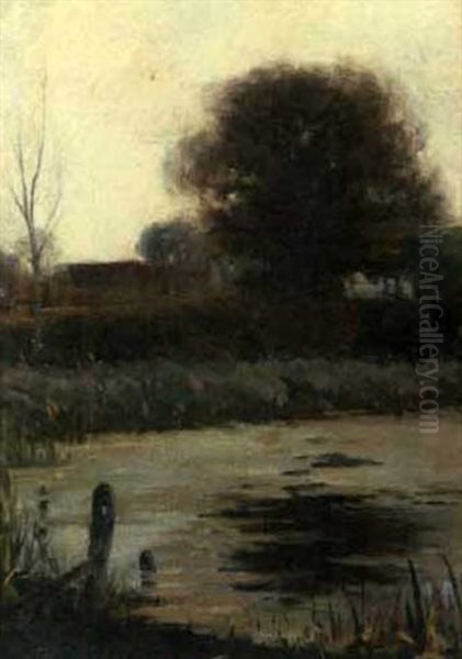 Backwater Oil Painting by Edmund Aubrey Hunt