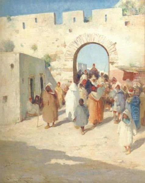 Gate Of The Town Oil Painting by Edmund Aubrey Hunt