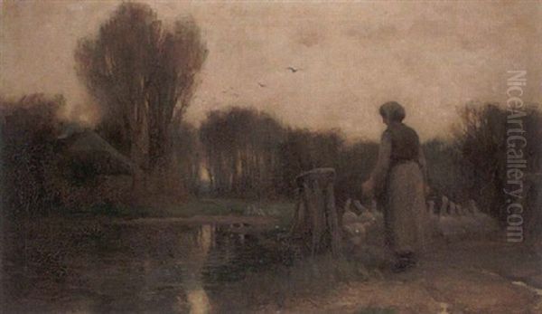 The Goose Girl Oil Painting by Edmund Aubrey Hunt