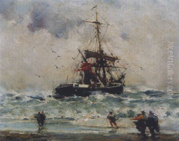 Equipage Venitien Pendant Une Tempete Oil Painting by Edmund Aubrey Hunt