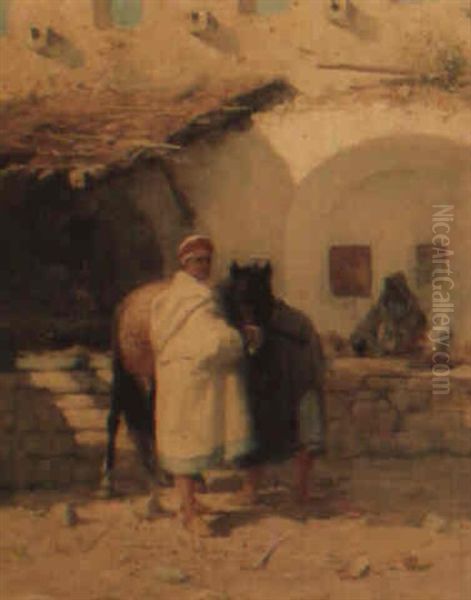 A Muleteer Oil Painting by Edmund Aubrey Hunt