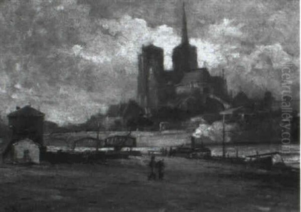 Notre Dame Oil Painting by Edmund Aubrey Hunt