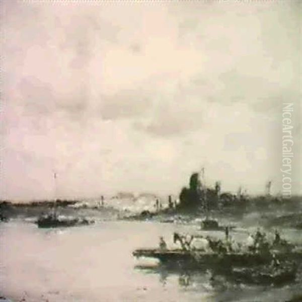 On The Marne Oil Painting by Edmund Aubrey Hunt