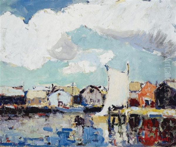 The Harbor Oil Painting by Thomas Lorraine Hunt