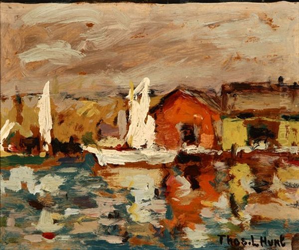 Cannery At Newport Oil Painting by Thomas Lorraine Hunt