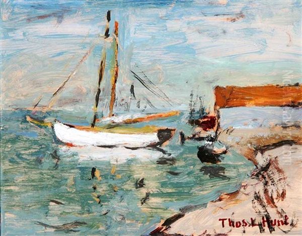 Boats At Rest Oil Painting by Thomas Lorraine Hunt