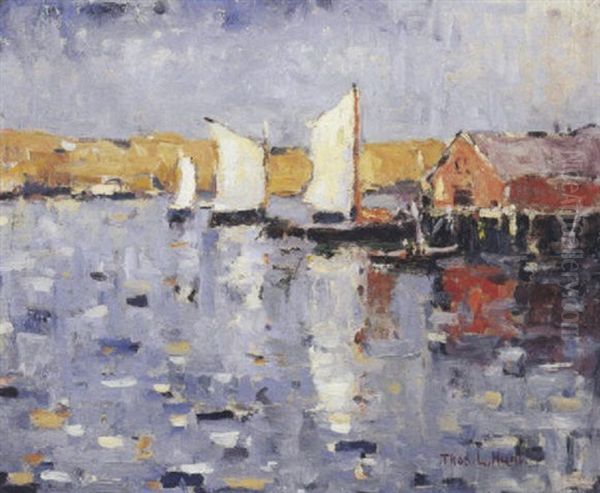 Harbor Sails Oil Painting by Thomas Lorraine Hunt