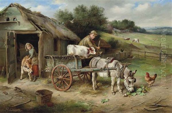 Off To Market Oil Painting by Walter Hunt