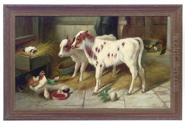 Farmyard Companions Oil Painting by Walter Hunt