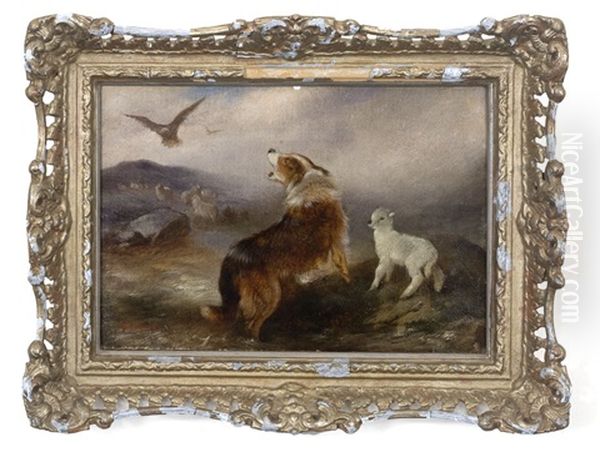 Guarding The Flock Oil Painting by Walter Hunt