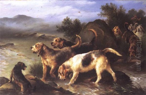 The Otter Hunt Oil Painting by Walter Hunt