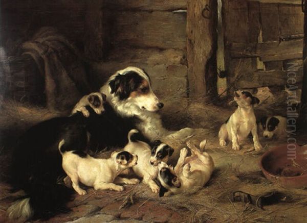 Foster Mother Oil Painting by Walter Hunt