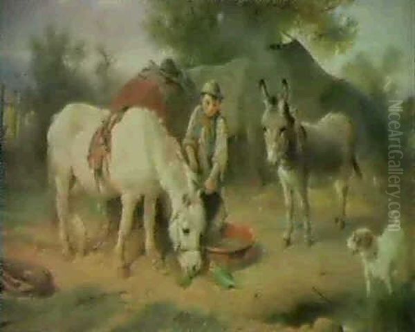 The Gipsy Camp Oil Painting by Walter Hunt