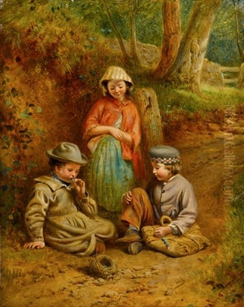 Blowing Eggs Oil Painting by William Henry Hunt