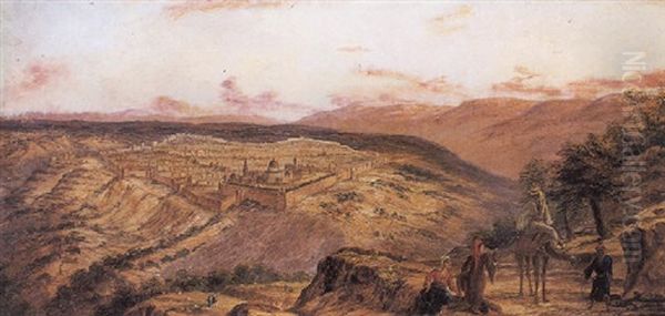 Vista De Jerusalen Oil Painting by William Henry Hunt