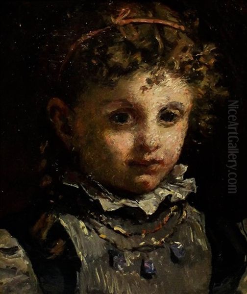 Little Girl Oil Painting by William Morris Hunt