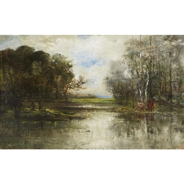 Summer Landscape Oil Painting by William Morris Hunt