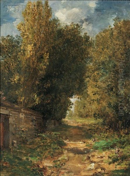 A Country Lane Oil Painting by William Morris Hunt