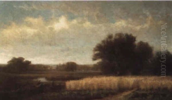 Wheat Field Oil Painting by William Morris Hunt