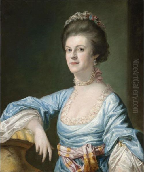 Portrait Of A Lady Oil Painting by Hugh Barron