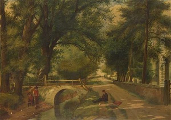 Boys Fishing, Wyberton Near Boston by Charles Hunt