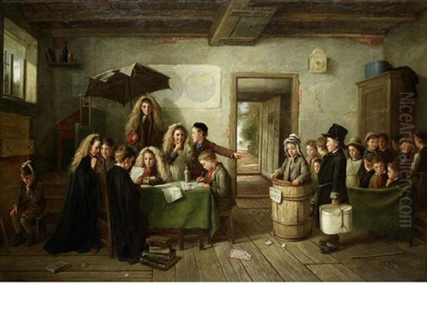 Trial By Jury Oil Painting by Charles Hunt