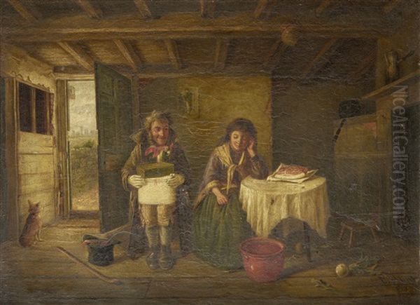 An Unwanted Suitor Oil Painting by Charles Hunt