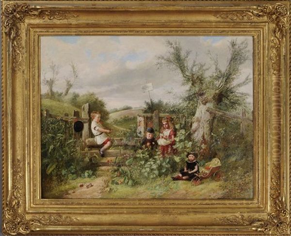 Children At Play Oil Painting by Charles Hunt