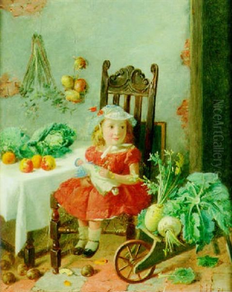 The Gardener's Daughter Oil Painting by Charles Hunt