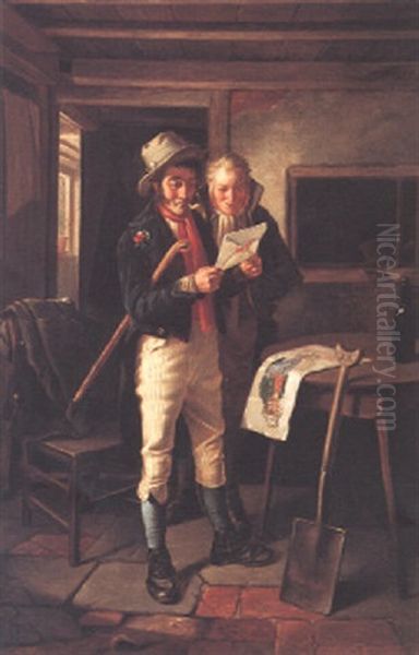 The Letter Oil Painting by Charles Hunt