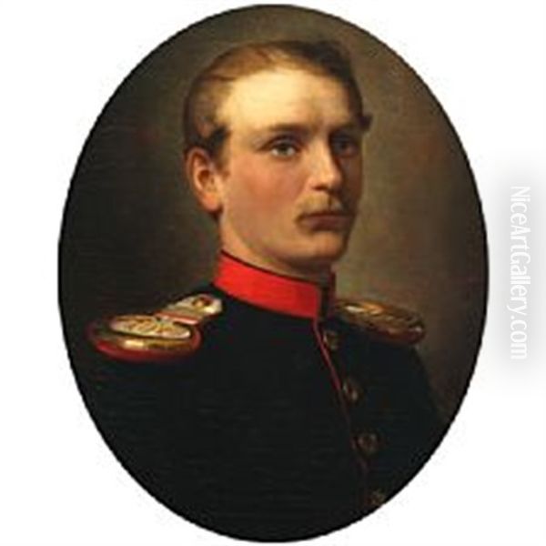 Portrait Of Prince Johan Georg Oil Painting by Emil Hunten