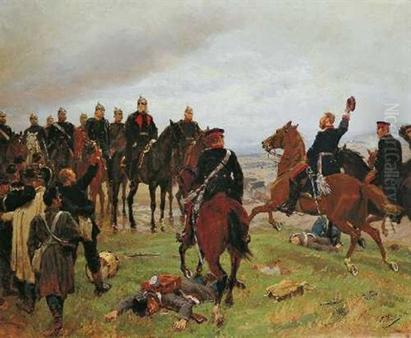 Die Schlacht Bei Koniggratz Oil Painting by Emil Hunten