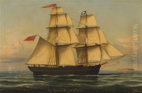 The Snow Cassandra Off Heligoland Oil Painting by Franz Johann (Wilhelm) Huenten