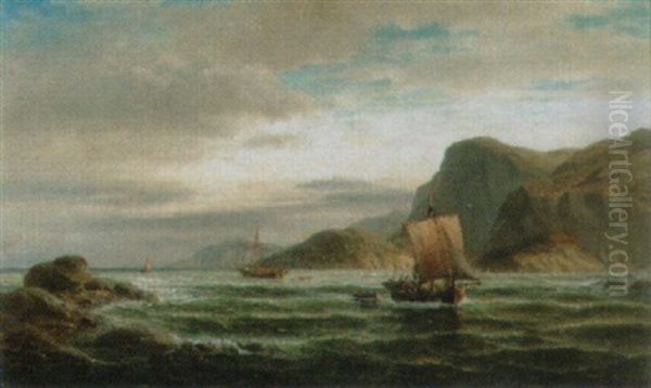 Seestuck Oil Painting by Franz Johann (Wilhelm) Huenten