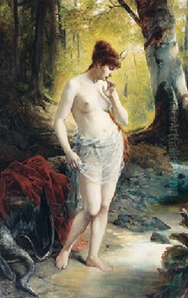 Diana Oil Painting by Franz Johann (Wilhelm) Huenten