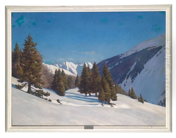 Winter In Den Alpen Oil Painting by Max Hunten