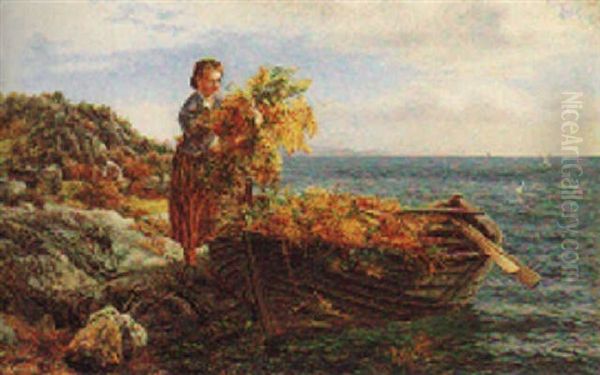 The Fern Gatherer Oil Painting by Colin Hunter