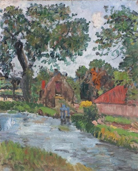 The Mill Dam Oil Painting by George Leslie Hunter