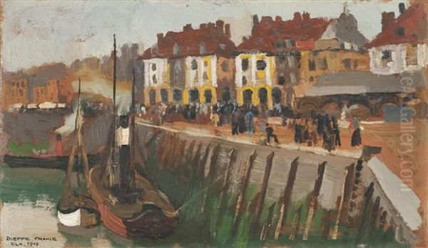 Dieppe Oil Painting by George Leslie Hunter