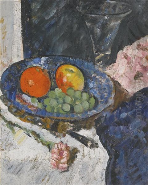 A Bowl Of Fruit Oil Painting by George Leslie Hunter