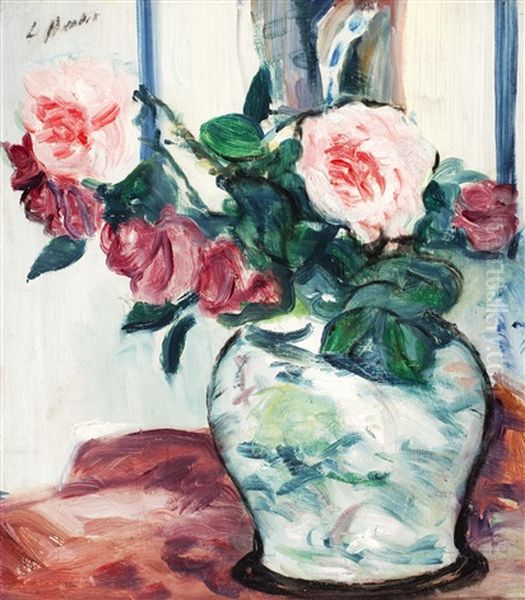 Pink Roses Oil Painting by George Leslie Hunter