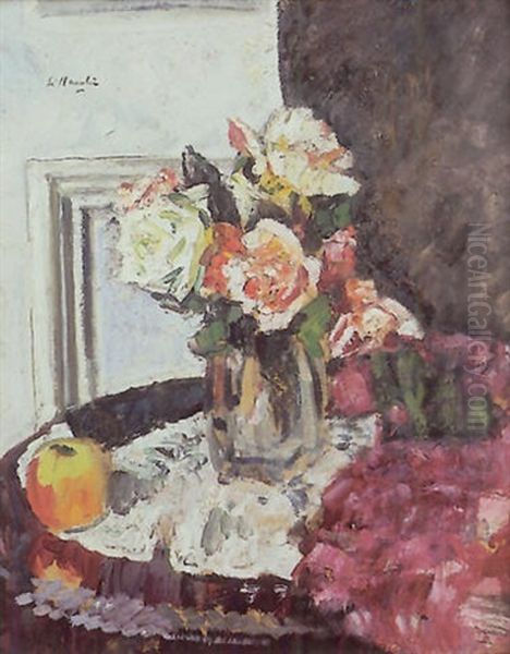 Roses Dans Un Vase Oil Painting by George Leslie Hunter