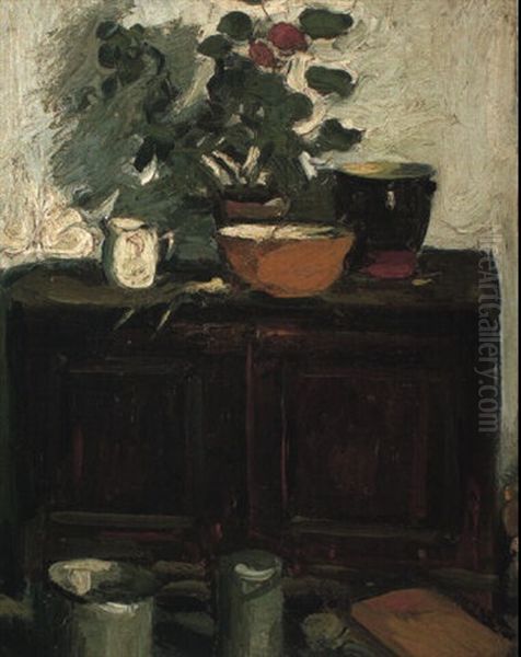 The Kitchen Dresser, Larkhall Oil Painting by George Leslie Hunter