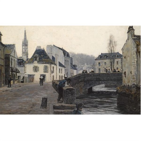 Port Aven Oil Painting by George Sherwood Hunter