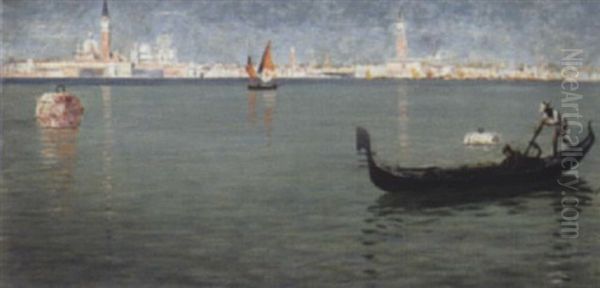 Blick Auf Venedig Von Der Guidecca Aus Oil Painting by George Sherwood Hunter