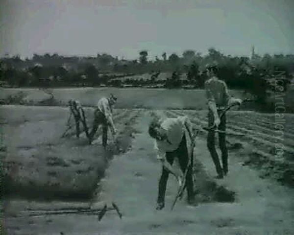 Cutting Hay Oil Painting by George Sherwood Hunter