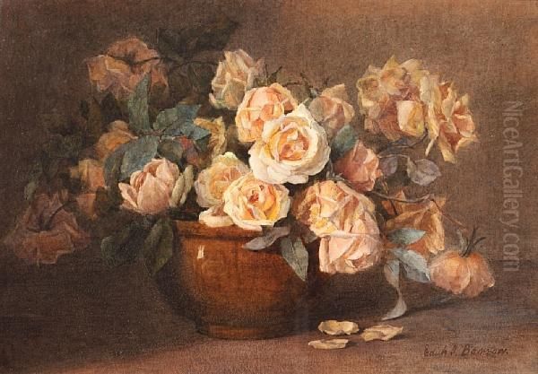 Still-life Of Roses Oil Painting by Edith Isabel Barrow