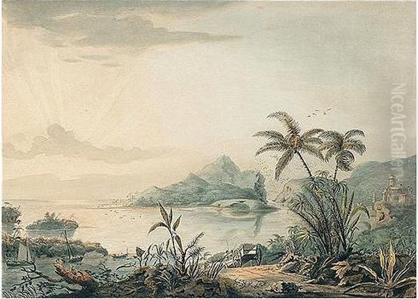 A Coastal Scene In Jamaica Oil Painting by Joseph Charles Barrow