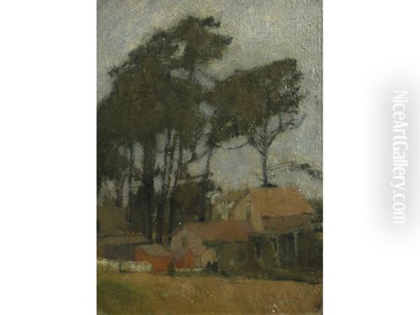 Houses And Trees, Monterey Oil Painting by Isabel Hunter