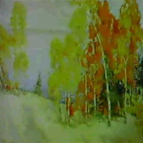 White Sands And Birches, California Coast Oil Painting by Isabel Hunter